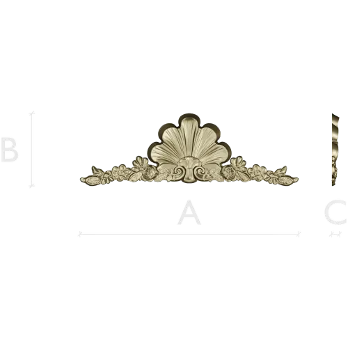 Shell & Garland Crest - STL 3D model for CNC carving