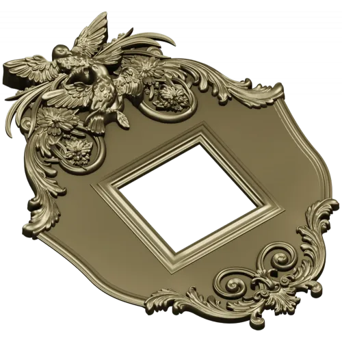 Ornate Dove Crest Frame STL for CNC