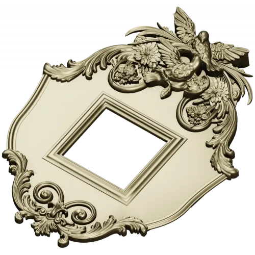Ornate Dove Crest Frame STL for CNC