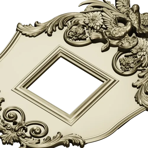 Ornate Dove Crest Frame STL for CNC