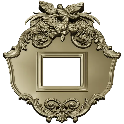 Ornate Dove Crest Frame STL for CNC