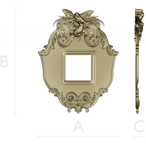 Ornate Dove Crest Frame STL for CNC