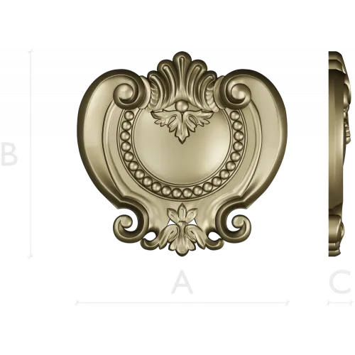 Барочный картуш STL для ЧПУ - рельефная накладка