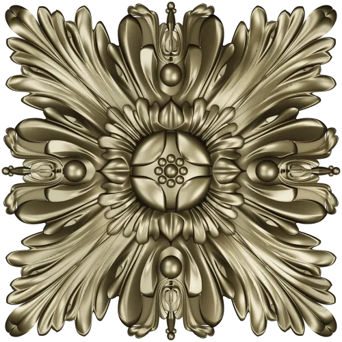 Acanthus Star Rosette - STL 3D model for CNC carving