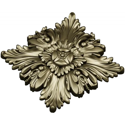 Acanthus Star Rosette - STL 3D model for CNC carving