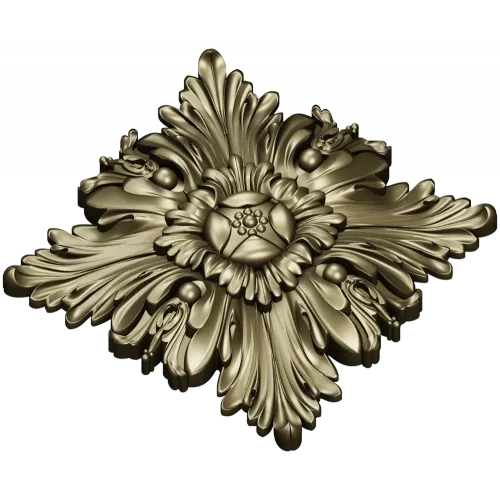 Acanthus Star Rosette - STL 3D model for CNC carving