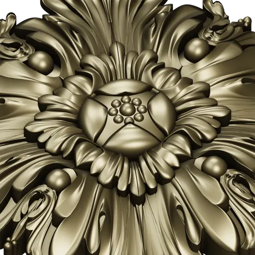 Acanthus Star Rosette - STL 3D model for CNC carving