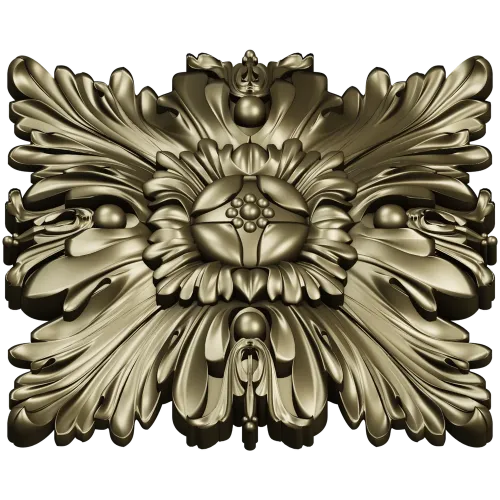 Acanthus Star Rosette - STL 3D model for CNC carving
