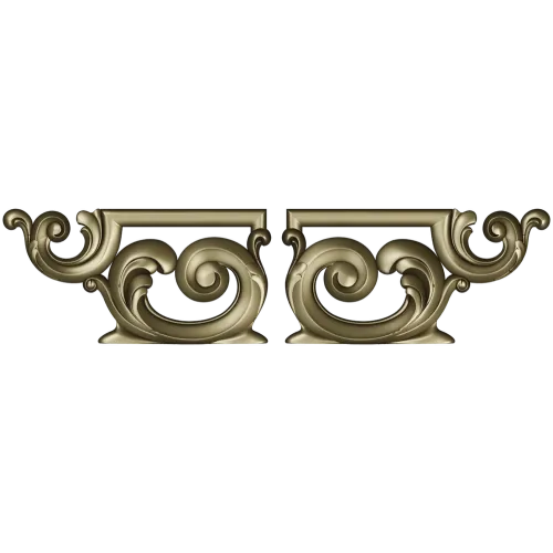Ornate Acanthus Scroll Applique STL for CNC