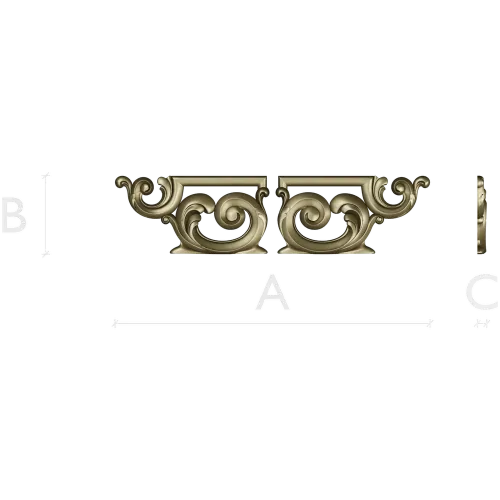 Ornate Acanthus Scroll Applique STL for CNC
