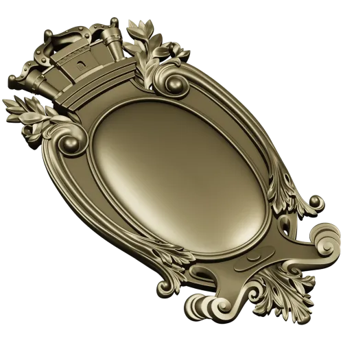 Regal Oval Cartouche STL 3D model for CNC