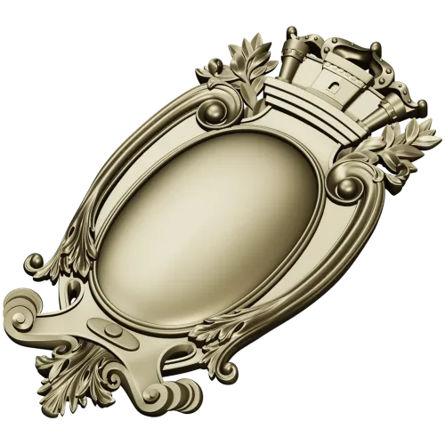 Regal Oval Cartouche STL 3D model for CNC