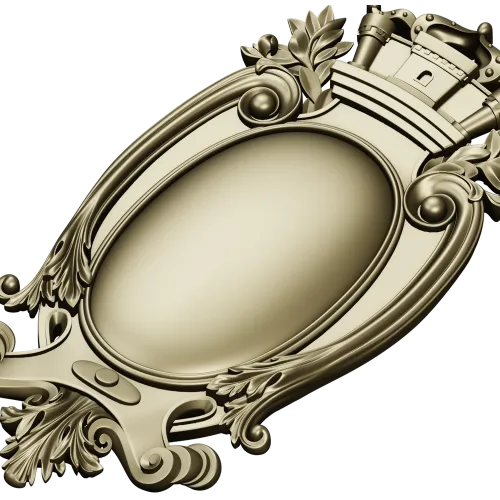Regal Oval Cartouche STL 3D model for CNC