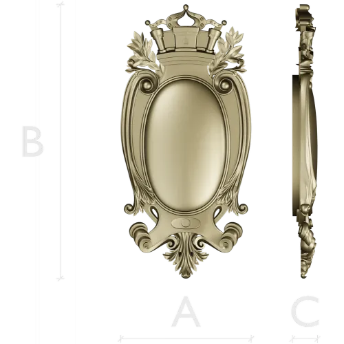 Regal Oval Cartouche STL 3D model for CNC
