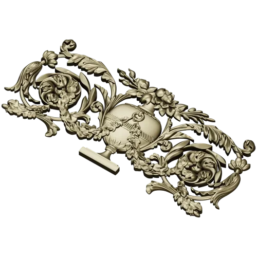 Neoclassical Urn Cartouche - STL 3D Model for CNC