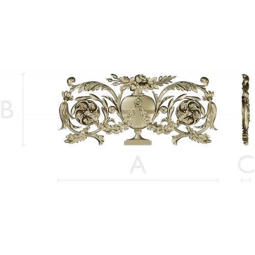 Neoclassical Urn Cartouche - STL 3D Model for CNC