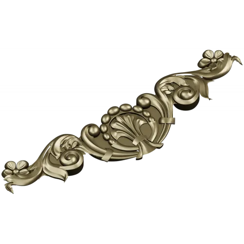 Baroque acanthus applique - STL 3D model for CNC