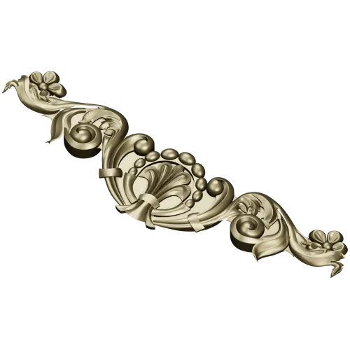 Baroque acanthus applique - STL 3D model for CNC