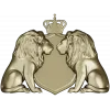 Regal Twin Lions Crest - STL 3D model for CNC carving