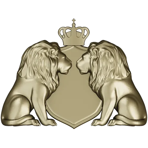 Regal Twin Lions Crest - STL 3D model for CNC carving