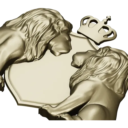 Regal Twin Lions Crest - STL 3D model for CNC carving