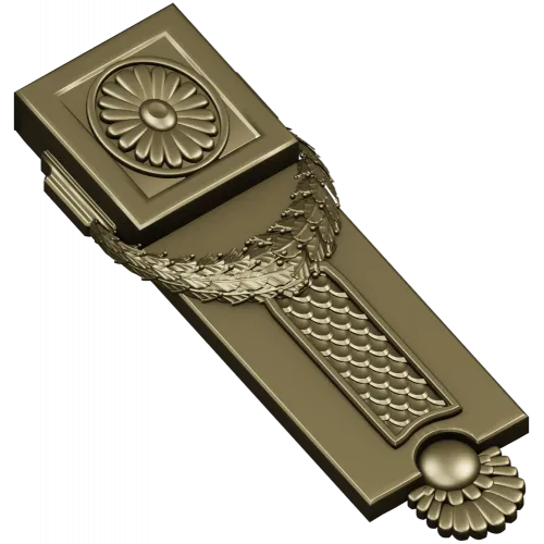 Classical Rosette Laurel Vertical Applique STL