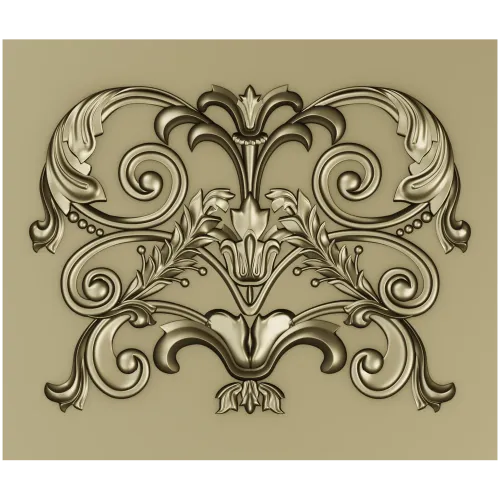 Baroque Acanthus Relief Panel STL for CNC
