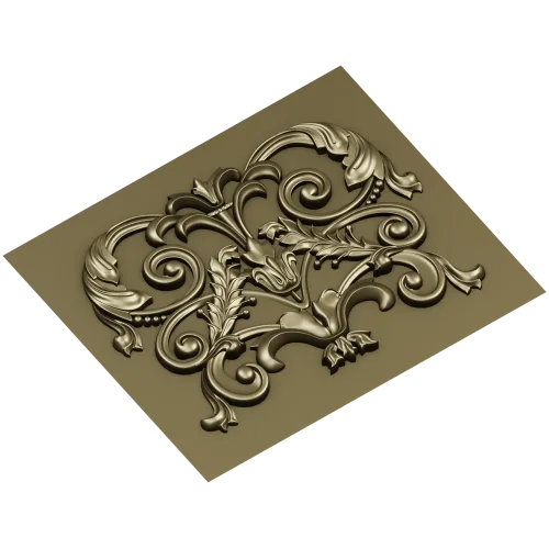 Baroque Acanthus Relief Panel STL for CNC