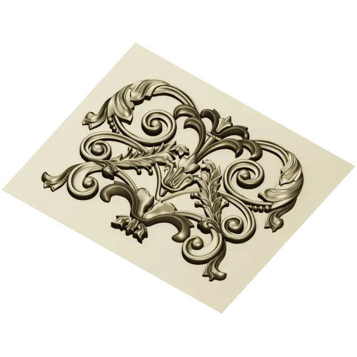 Baroque Acanthus Relief Panel STL for CNC