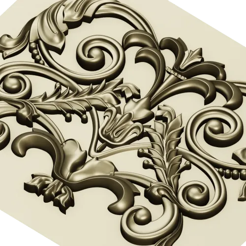 Baroque Acanthus Relief Panel STL for CNC