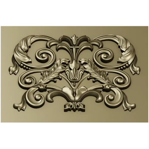 Baroque Acanthus Relief Panel STL for CNC