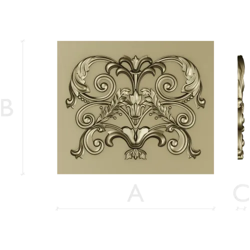 Baroque Acanthus Relief Panel STL for CNC