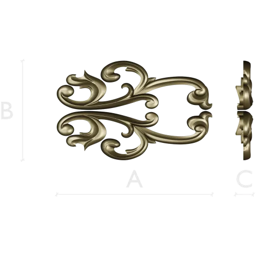Acanthus Scroll Decorative STL for CNC Milling