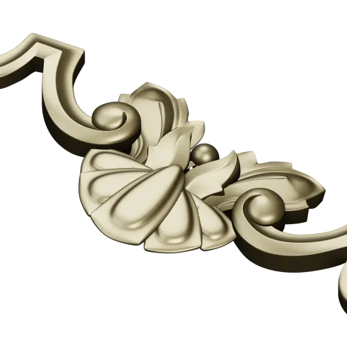 Декоративный картуш "Ракушка и завитки" - 3D модель STL для ЧПУ