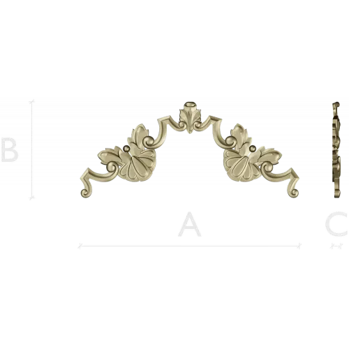 Baroque Shell Crest - 3D STL model for CNC carving