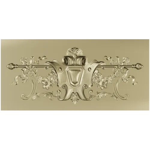 Heraldic Floral Cartouche - STL 3D model for CNC panel