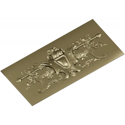 Heraldic Floral Cartouche - STL 3D model for CNC panel