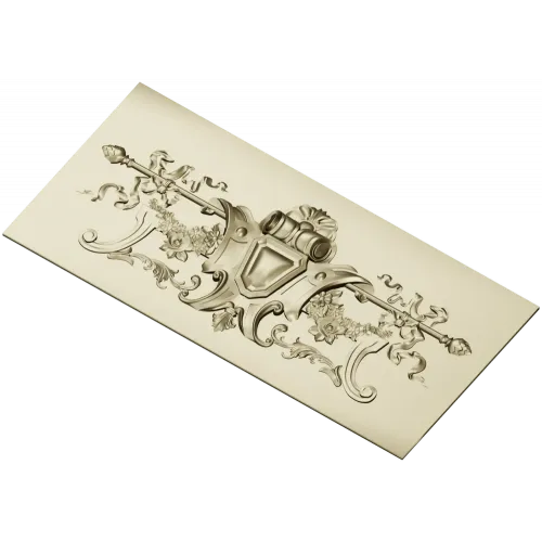 Heraldic Floral Cartouche - STL 3D model for CNC panel