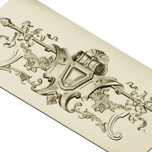 Heraldic Floral Cartouche - STL 3D model for CNC panel