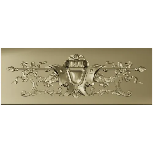 Heraldic Floral Cartouche - STL 3D model for CNC panel