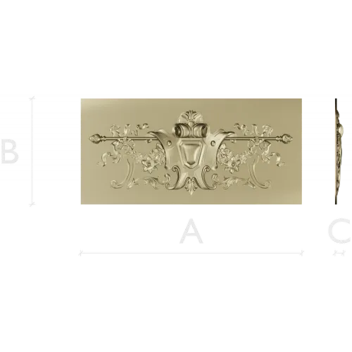 Heraldic Floral Cartouche - STL 3D model for CNC panel
