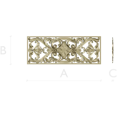 Baroque Acanthus Rectangular Panel - STL for CNC