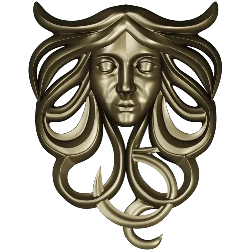Horned Maiden Decorative Relief STL