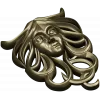Horned Maiden Decorative Relief STL
