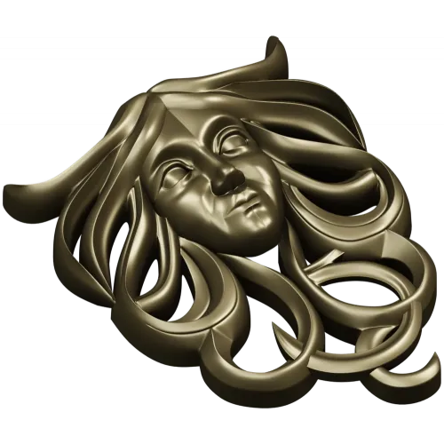 Horned Maiden Decorative Relief STL