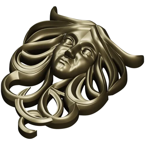 Horned Maiden Decorative Relief STL