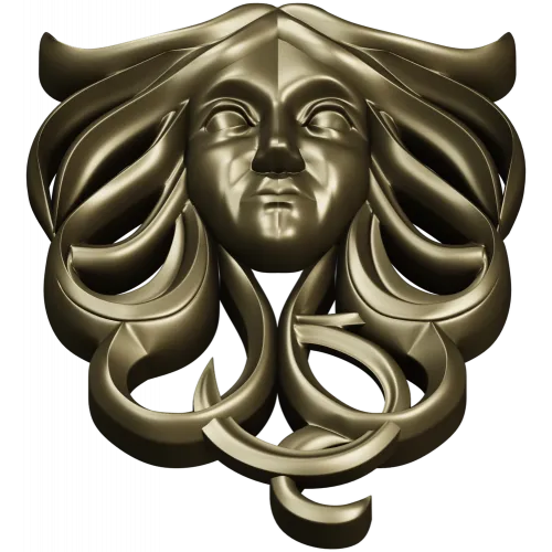 Horned Maiden Decorative Relief STL