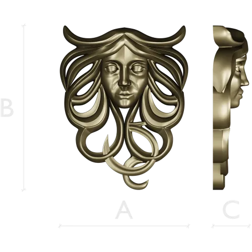 Horned Maiden Decorative Relief STL