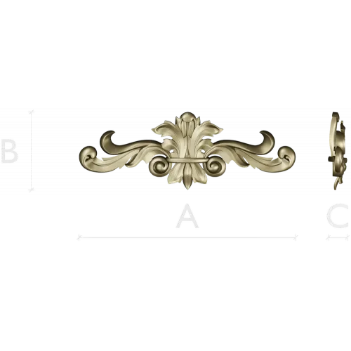 Ornamental Acanthus Applique STL for CNC