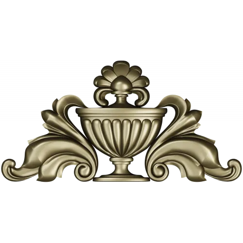Classical Acanthus Urn Cartouche - STL 3D Model for CNC